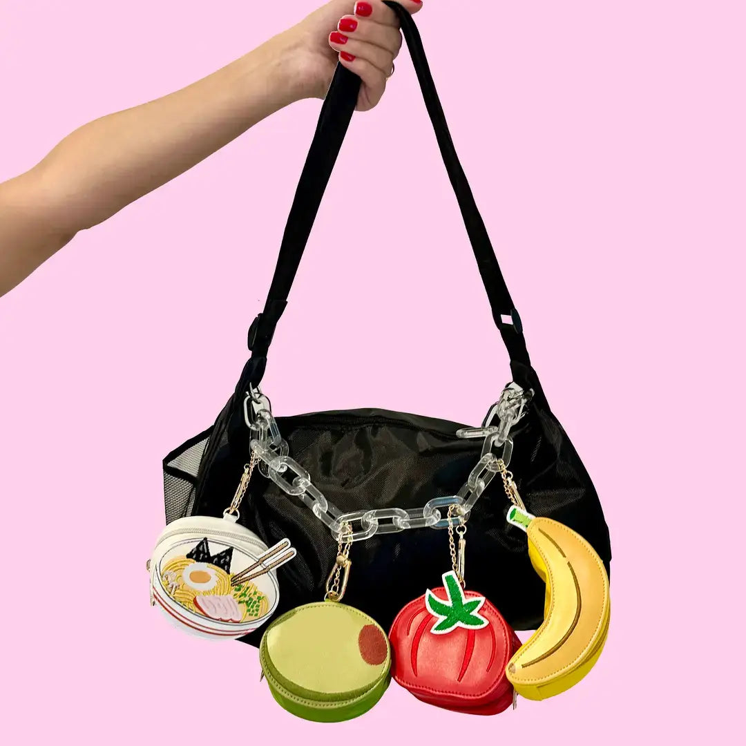 2-in-1 Bag Charm & Reusable Shopper Bag - Ripe Strawberry