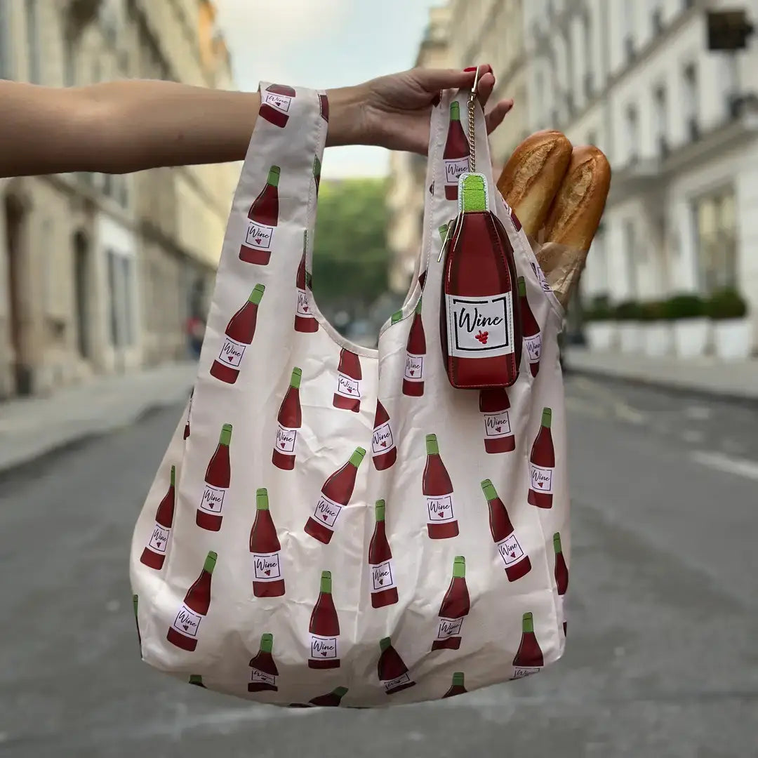 2-in-1 Bag Charm & Reusable Shopper Bag - Green Olive
