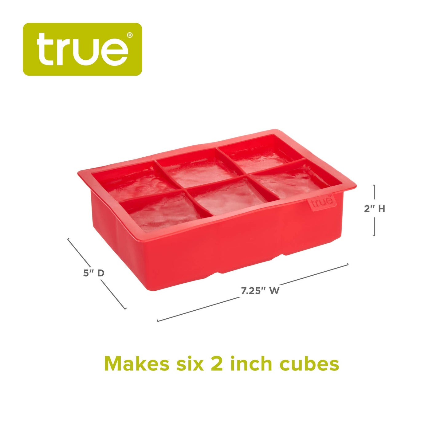 Colossal Silicone 2" Ice Cube Tray - Gray or Red: Gray