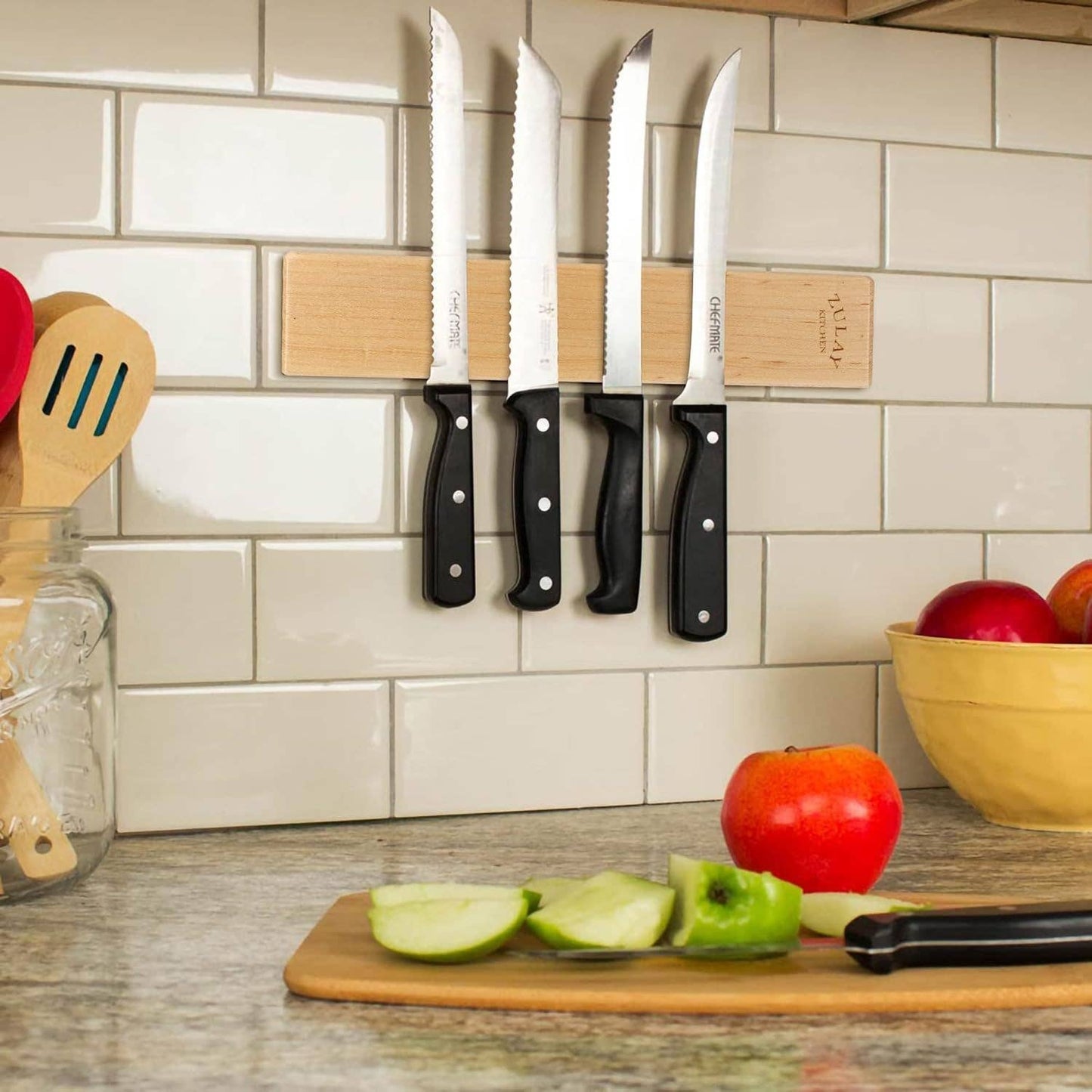 Magnetic Knife Holder - Powerful Wood Magnetic Knife Strip: Bamboo