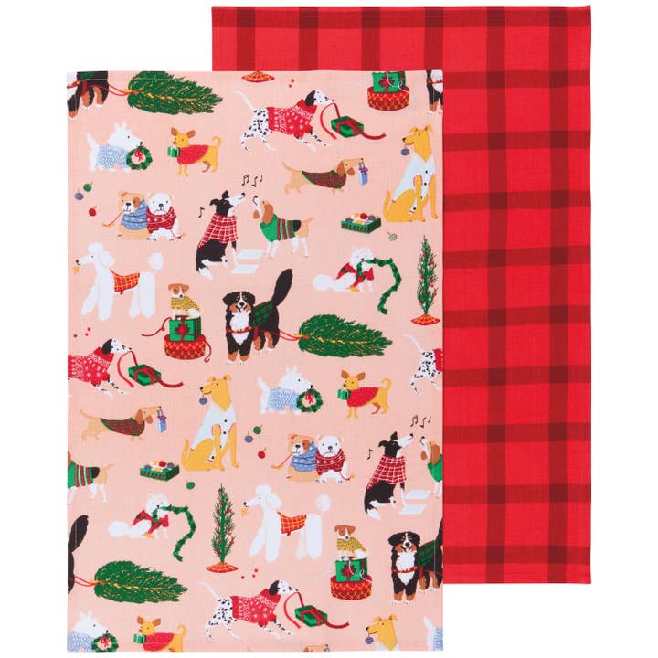 Holiday Hounds Christmas Dishtowel Set