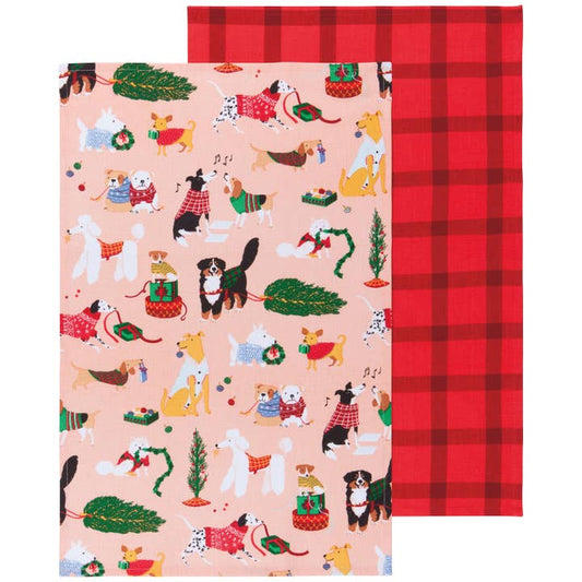 Holiday Hounds Christmas Dishtowel Set
