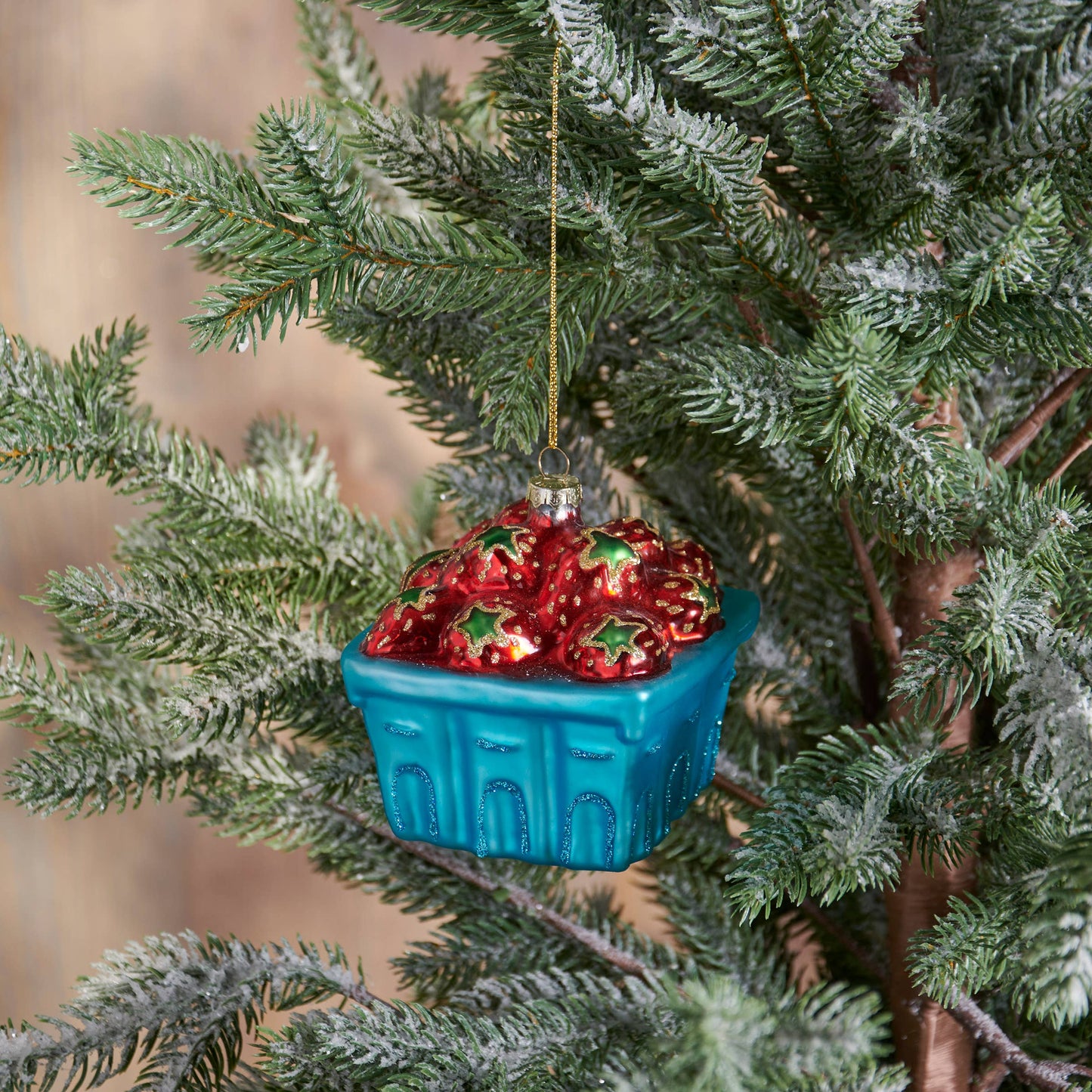 Glass Strawberry Ornament
