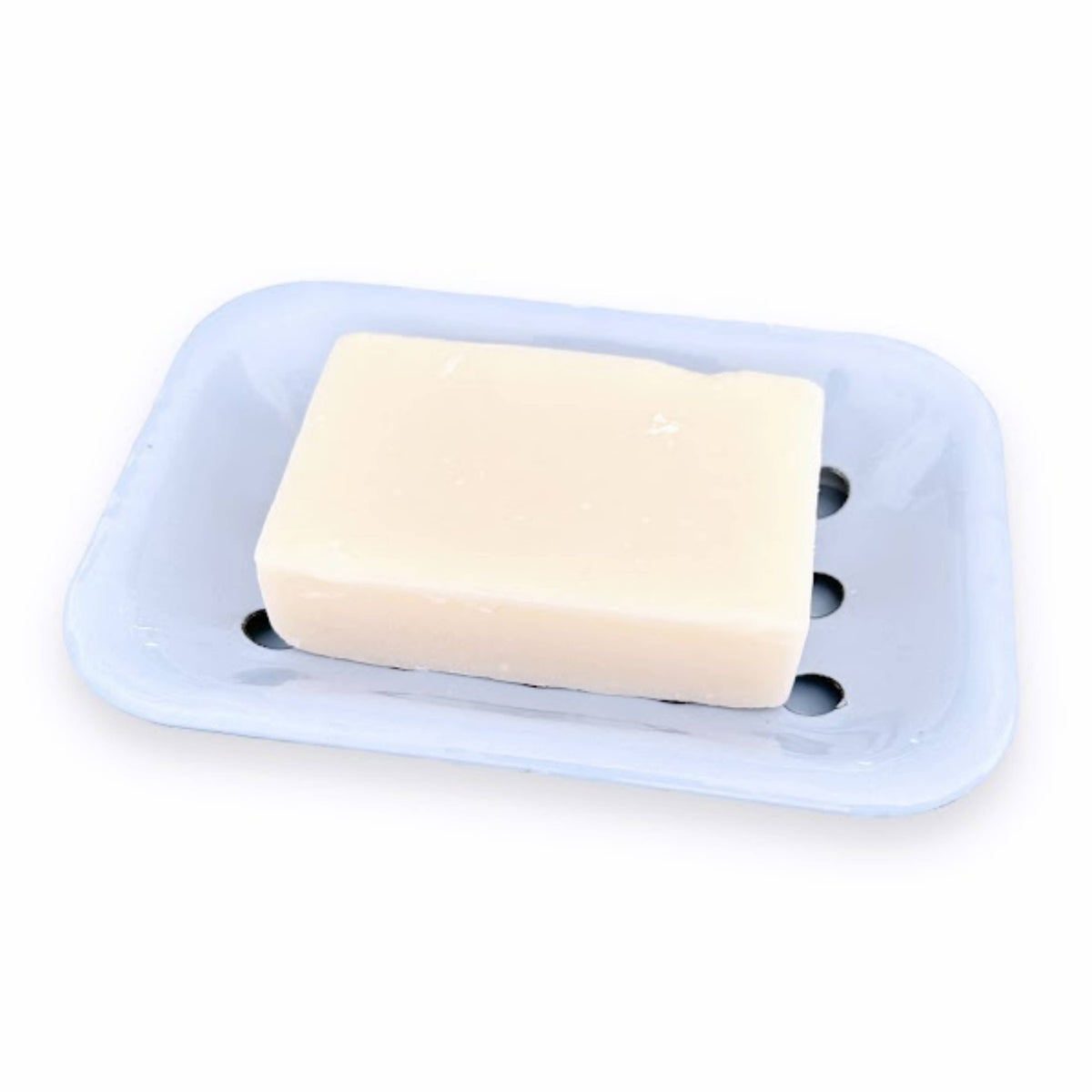Enamel soap dish in hydrangea blue
