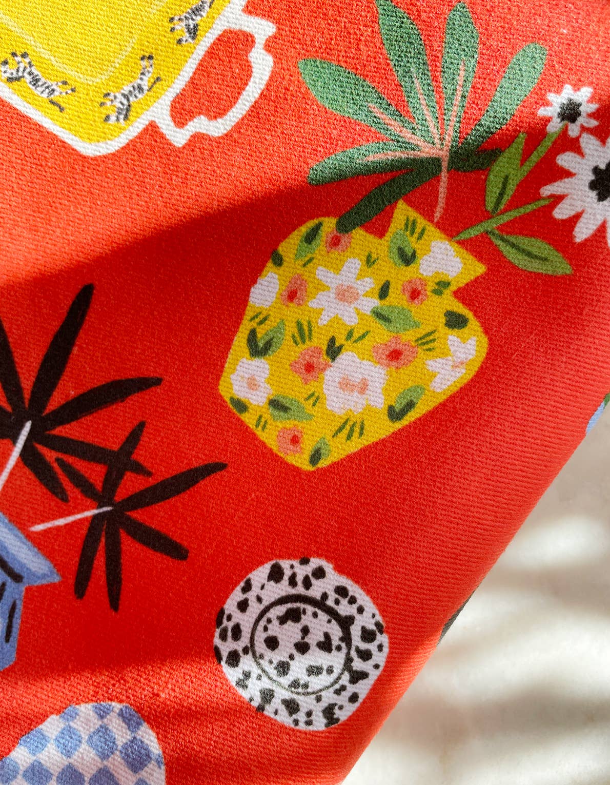 Kitchen Shelf Cotton Tea Towel with Embroidered Detail