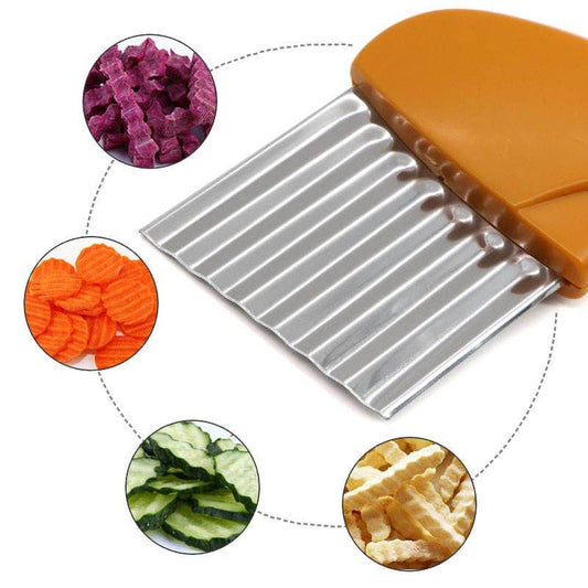 Crinkle cutter for any Vegetable potato chip cutter Stainles: 1 Pack(Mix & Match Colors)