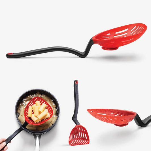 Lestrain- red - dripless sit up strainer -