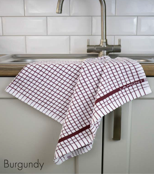 Poli-Dri Cotton Tea Towel - Burgundy