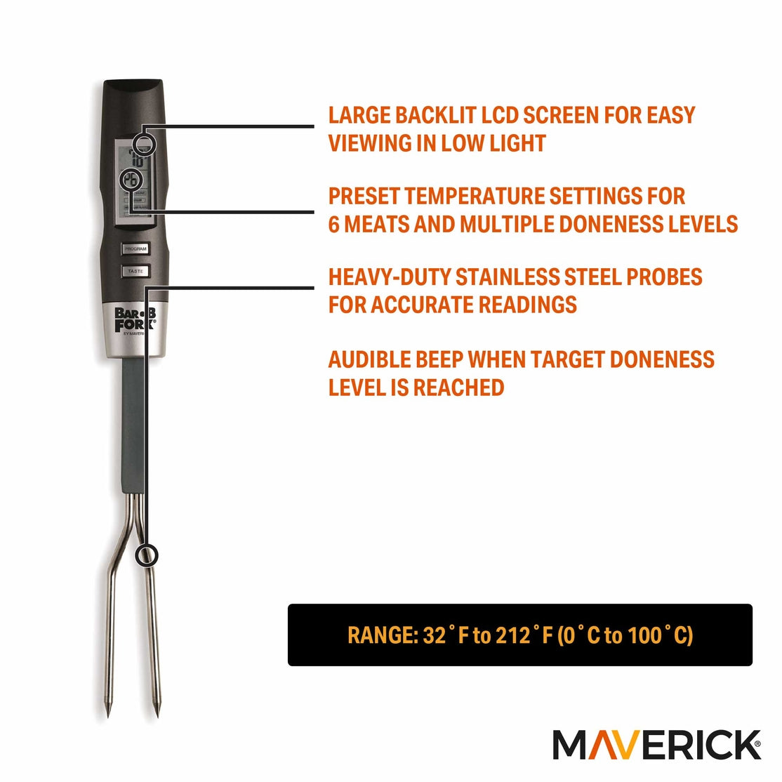 Maverick Digital Grilling Fork Thermometer