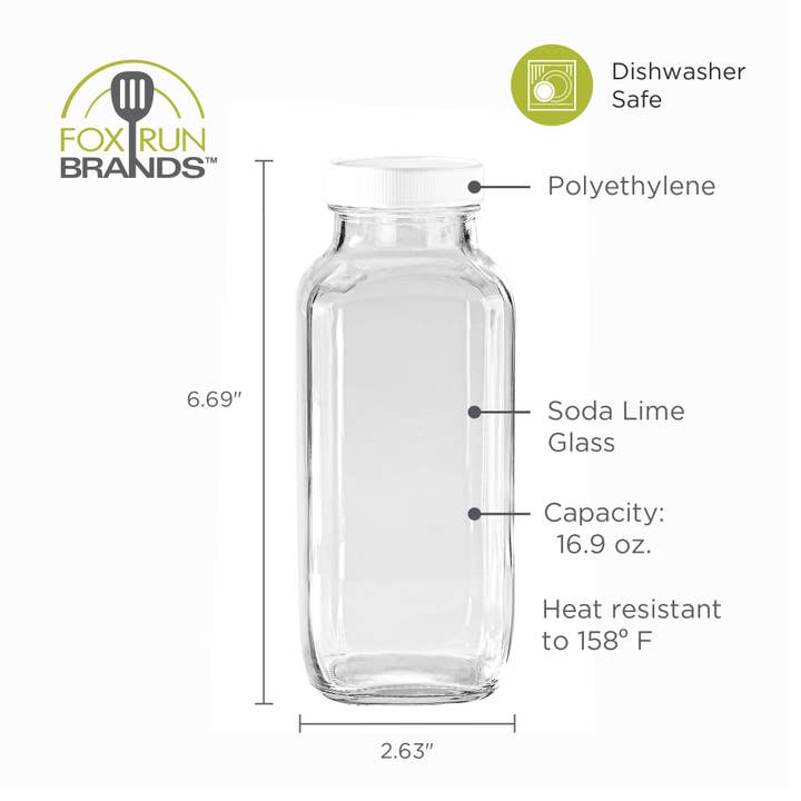 French Square Bottle with Lid