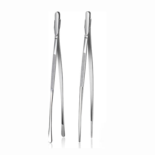 Fox Run Stainless Steel Kitchen Tweezers, Set of 2 Cooking Tweezers