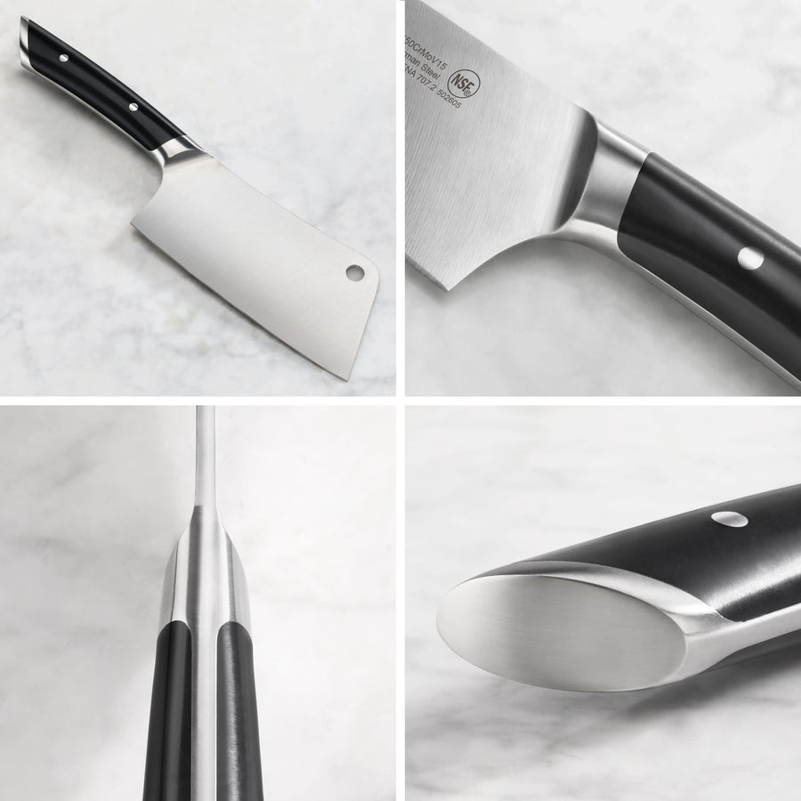 Helena Series, Black 6-inch Meat Cleaver w/ Sheath