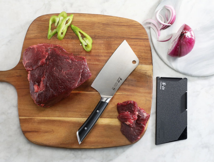 Helena Series, Black 6-inch Meat Cleaver w/ Sheath