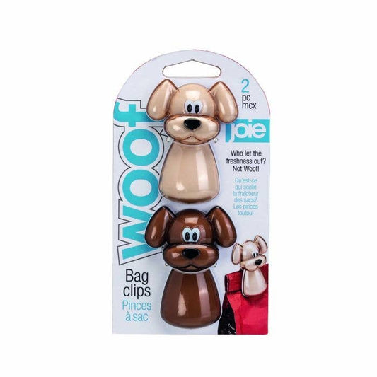 Joie Bag Clips, Woof Dog Design, Set of 2