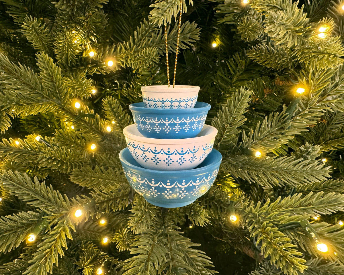 Mini Pyrex-Inspired Bowl Ornament | Retro Christmas Decor: Butterprint