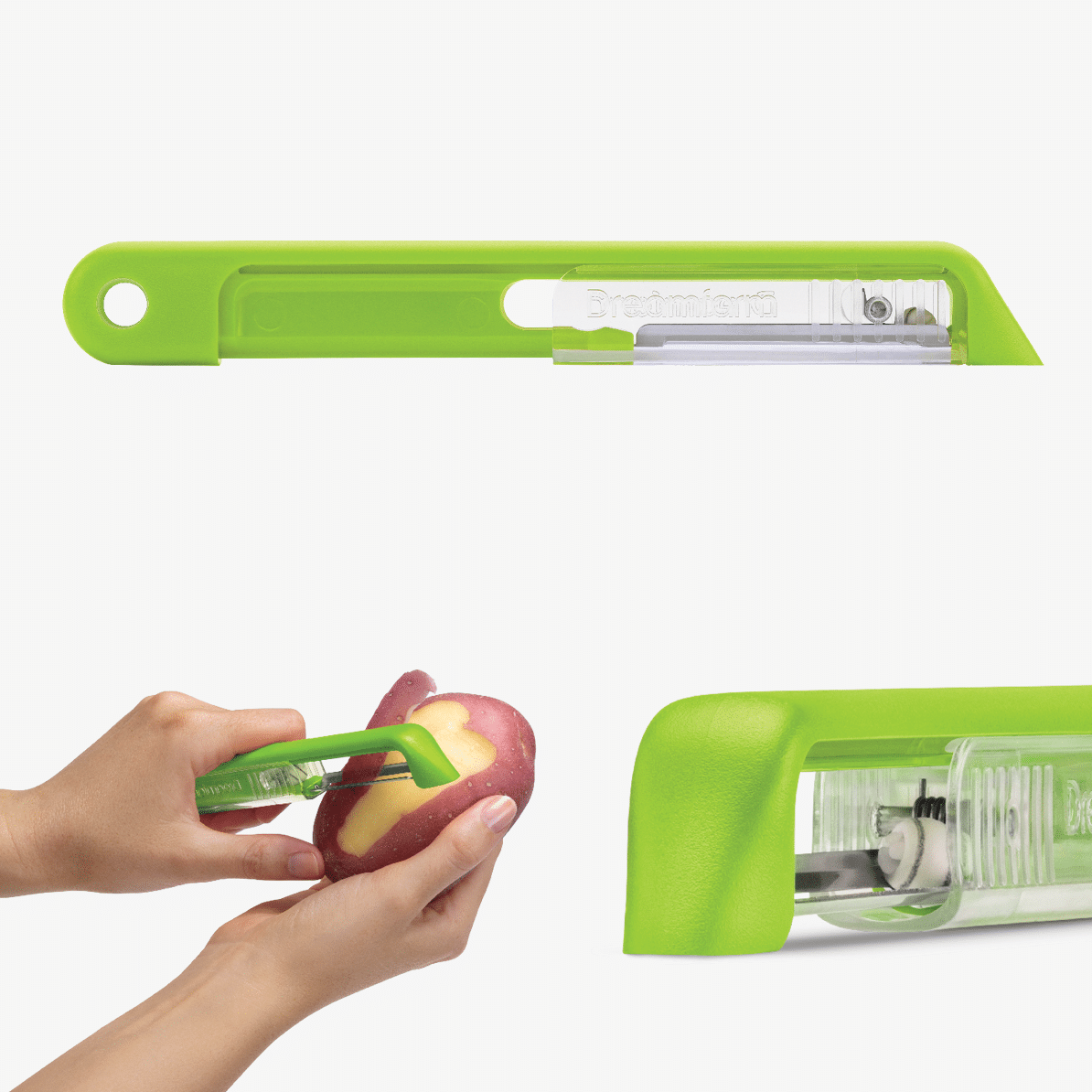 Sharple® - Self-sharpening Safety Peeler: Green