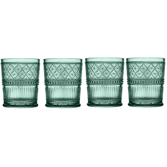 Claro Dark Green Double Old Fashion, Set of 4
