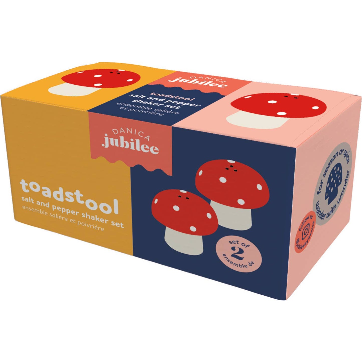 Toadstool Salt and Pepper Shakers Set of 2: Red
