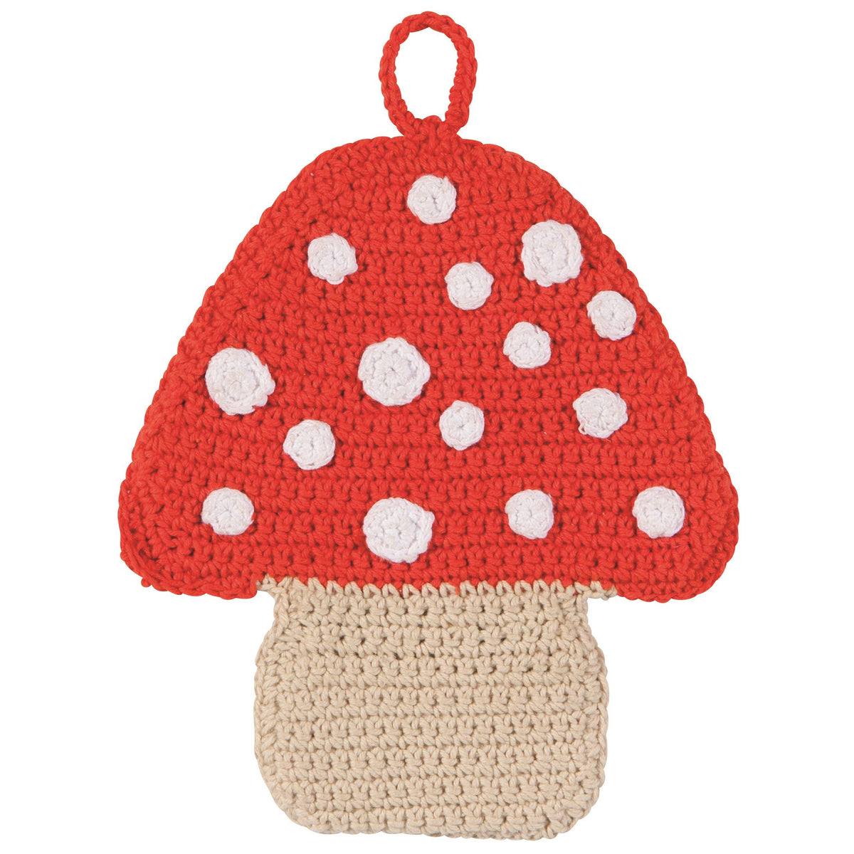 Toadstool Crochet Trivet: Red