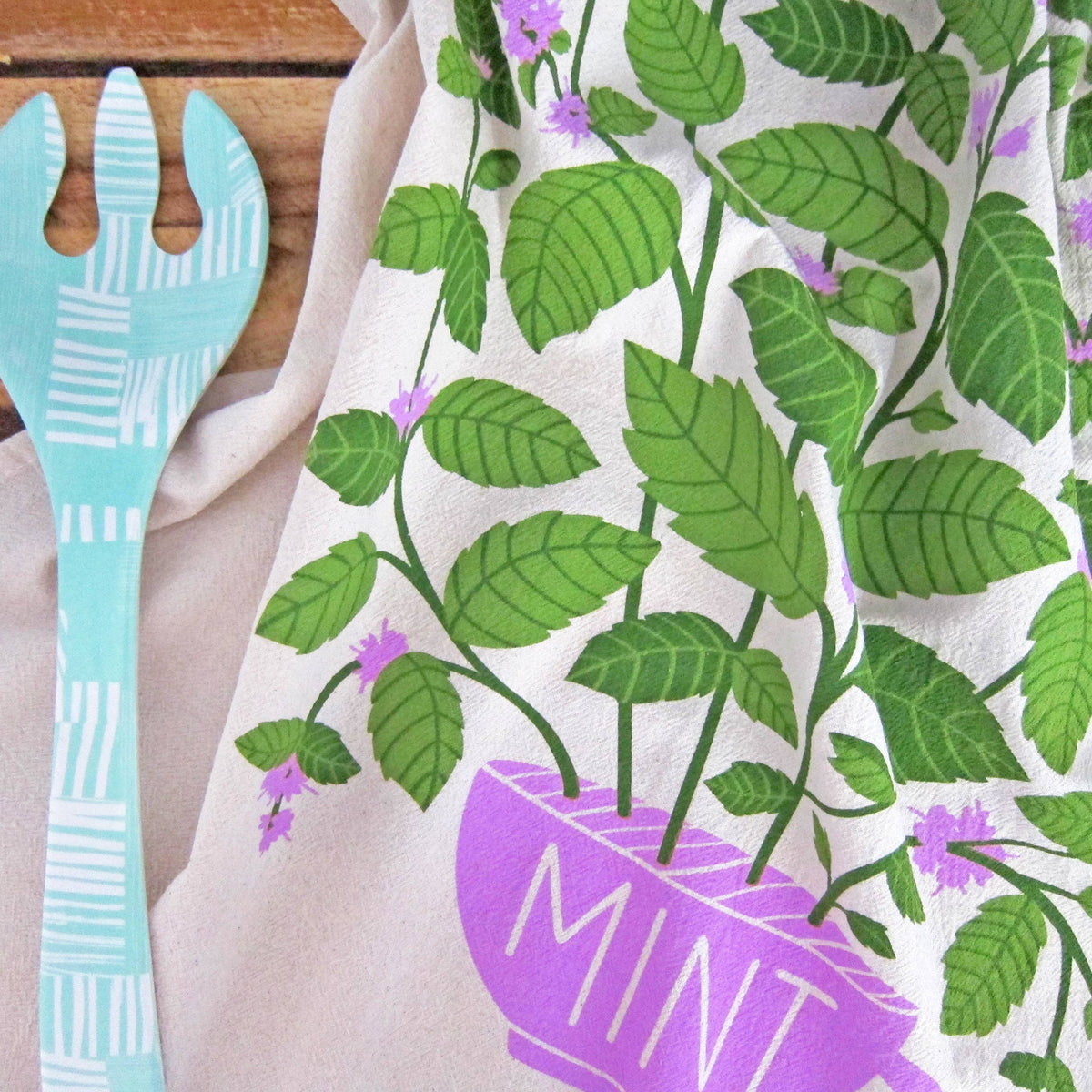 FRESH HERBS (Basil, Mint) - Tea Towel Set of 2