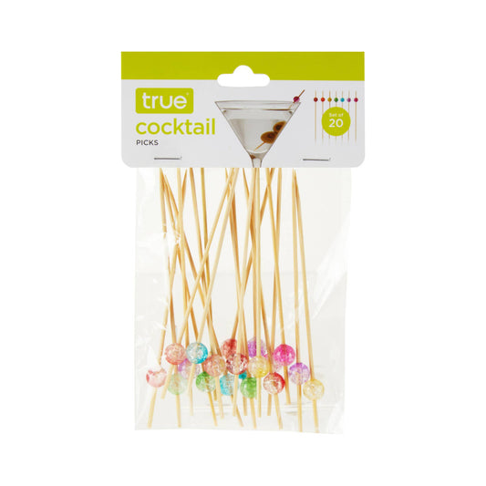 Ball Cocktail Picks - Set of 20: Wood / Bamboo