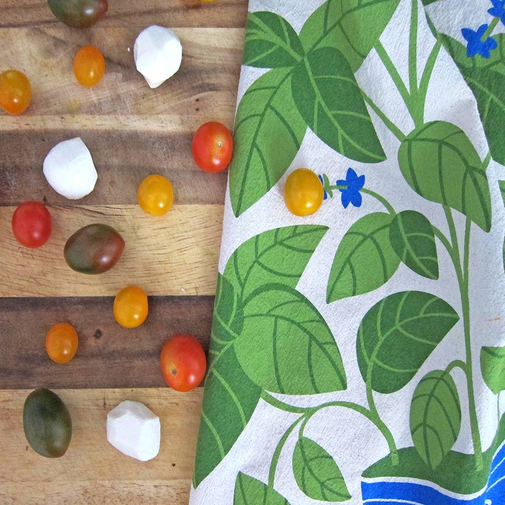 FRESH HERBS (Basil, Mint) - Tea Towel Set of 2