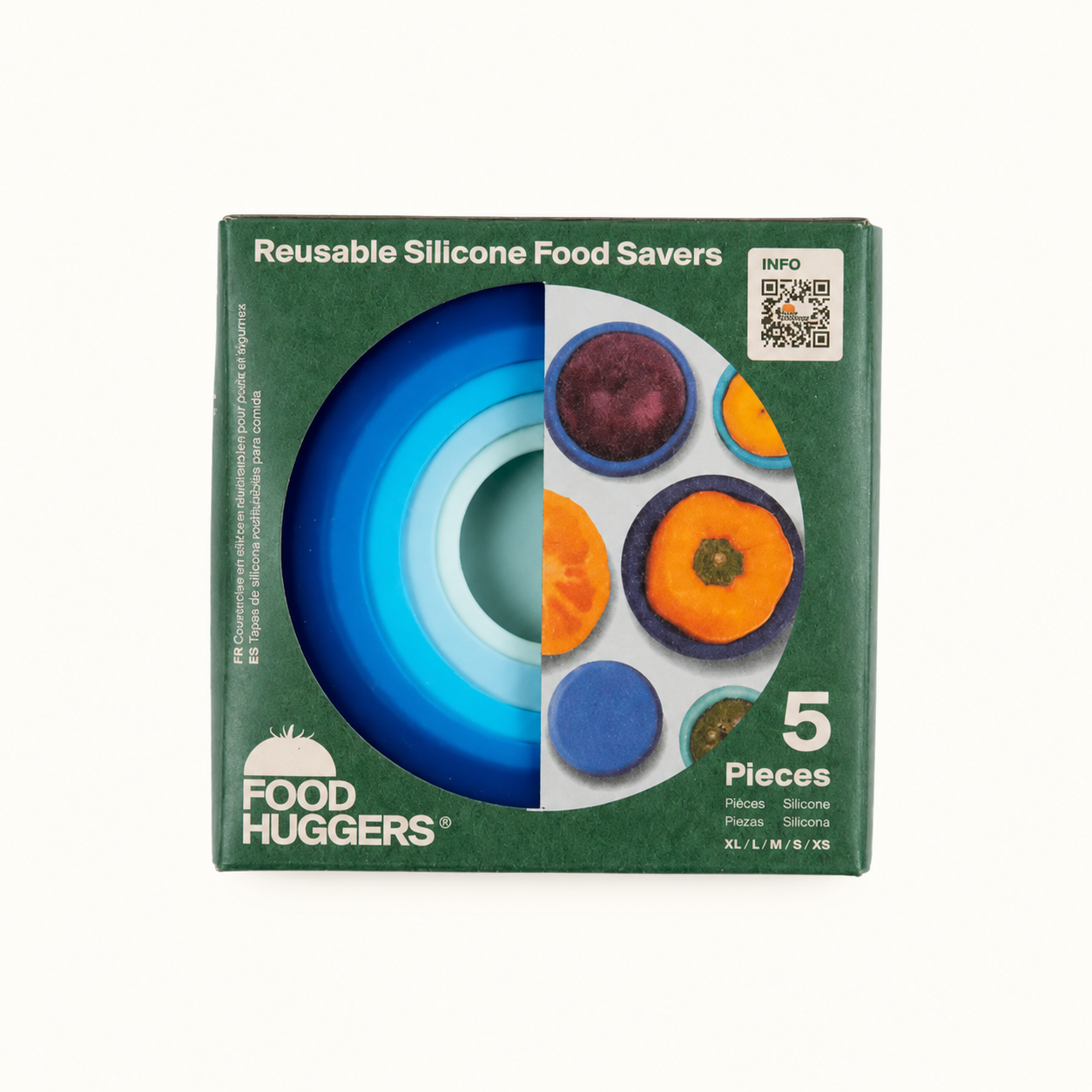Reusable Silicone Food Savers – Ice Blue (Set of 5)