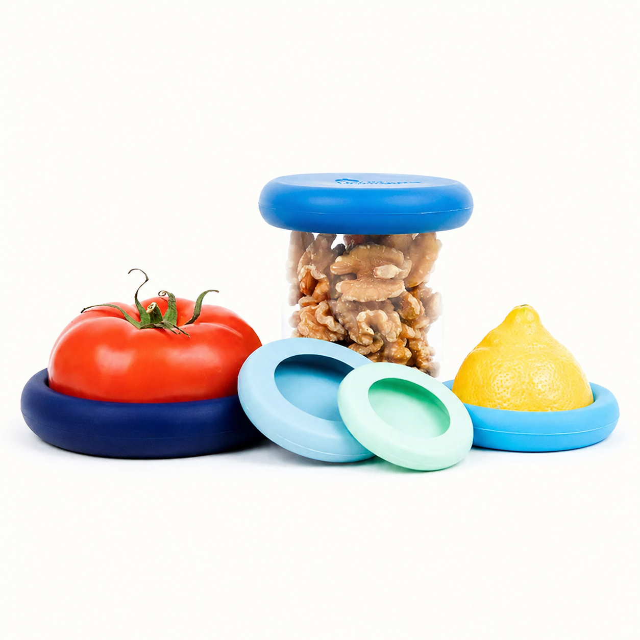 Reusable Silicone Food Savers – Ice Blue (Set of 5)