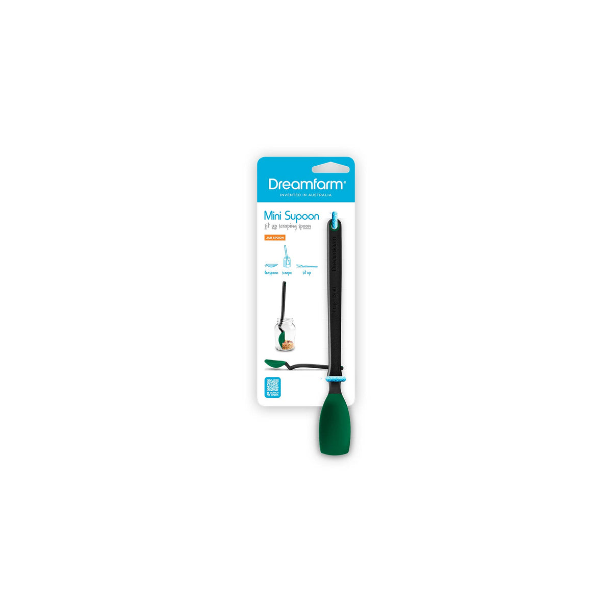 Mini Supoon® - Silicone Jar Spoon that Scrapes Clean: Dreamfarm Blue