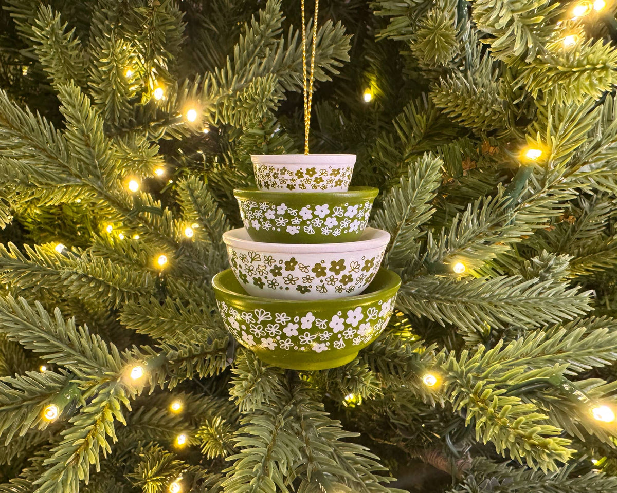 Mini Pyrex-Inspired Bowl Ornament | Retro Christmas Decor: Butterprint