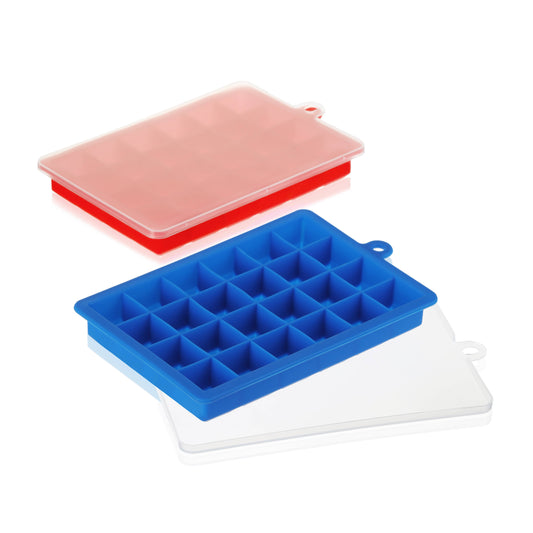 Chill 1" Ice Cube Tray w/ Lid - Blue & Red -Bulk Assortment