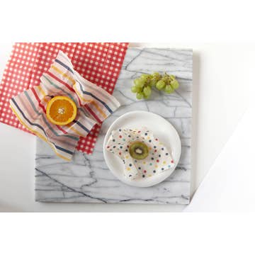 Gingham Dot and Stripe Beeswax Wrap Set of 3