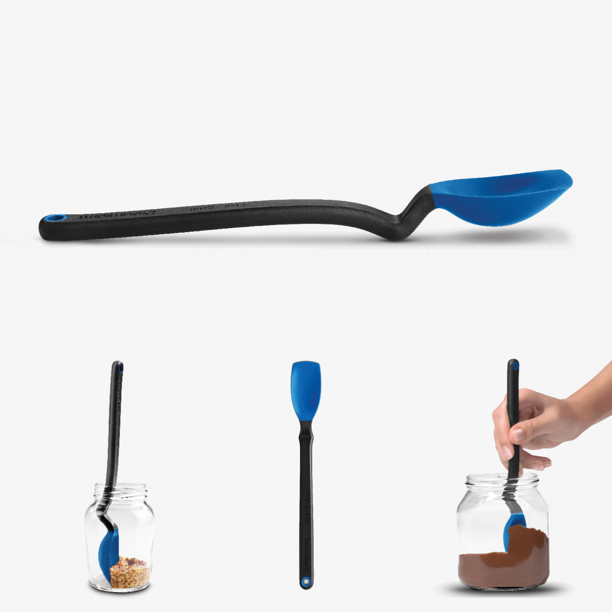 Mini Supoon® - Silicone Jar Spoon that Scrapes Clean: Dreamfarm Blue