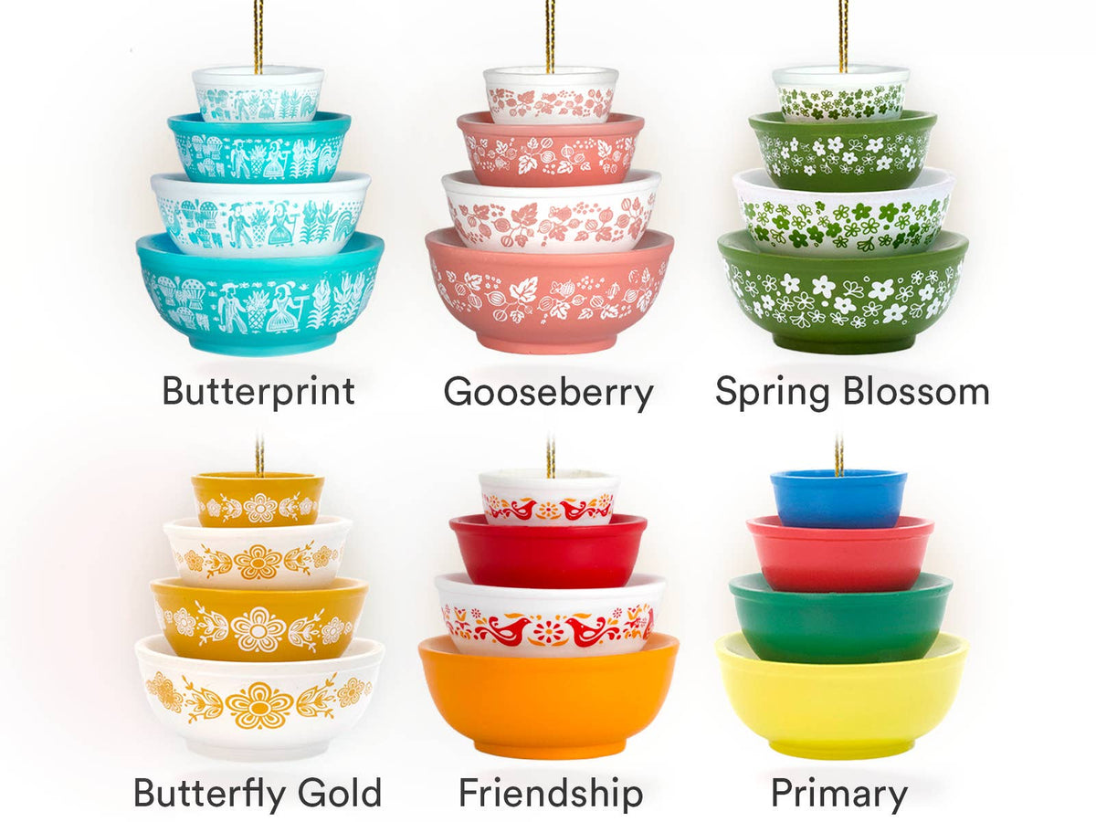 Mini Pyrex-Inspired Bowl Ornament | Retro Christmas Decor: Butterprint
