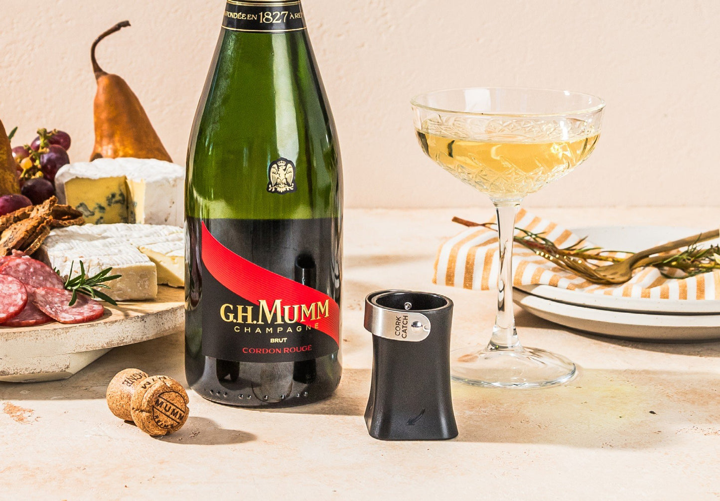 Champop champagne popper cork catcher