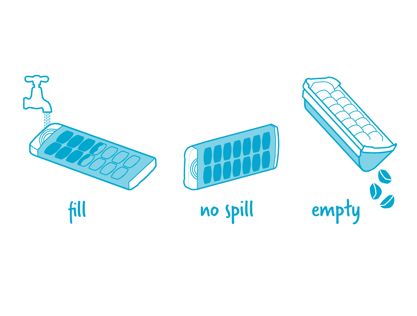 Nospilla No Spill Ice Tray - White