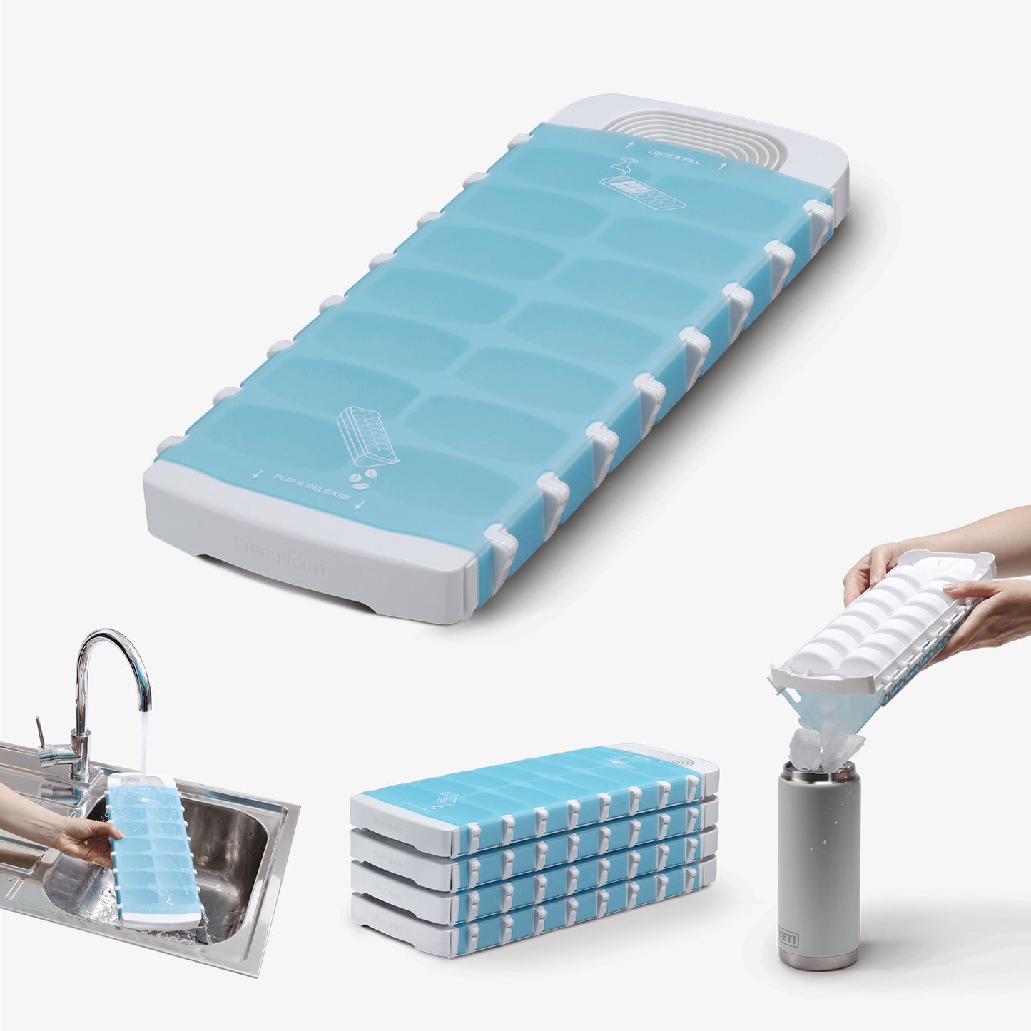 Nospilla No Spill Ice Tray - White