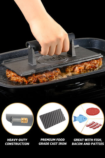 Smash Burger Grill Press - Cast Iron