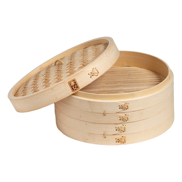 2-Tier Bamboo Steamer Baskets, 12-Inch