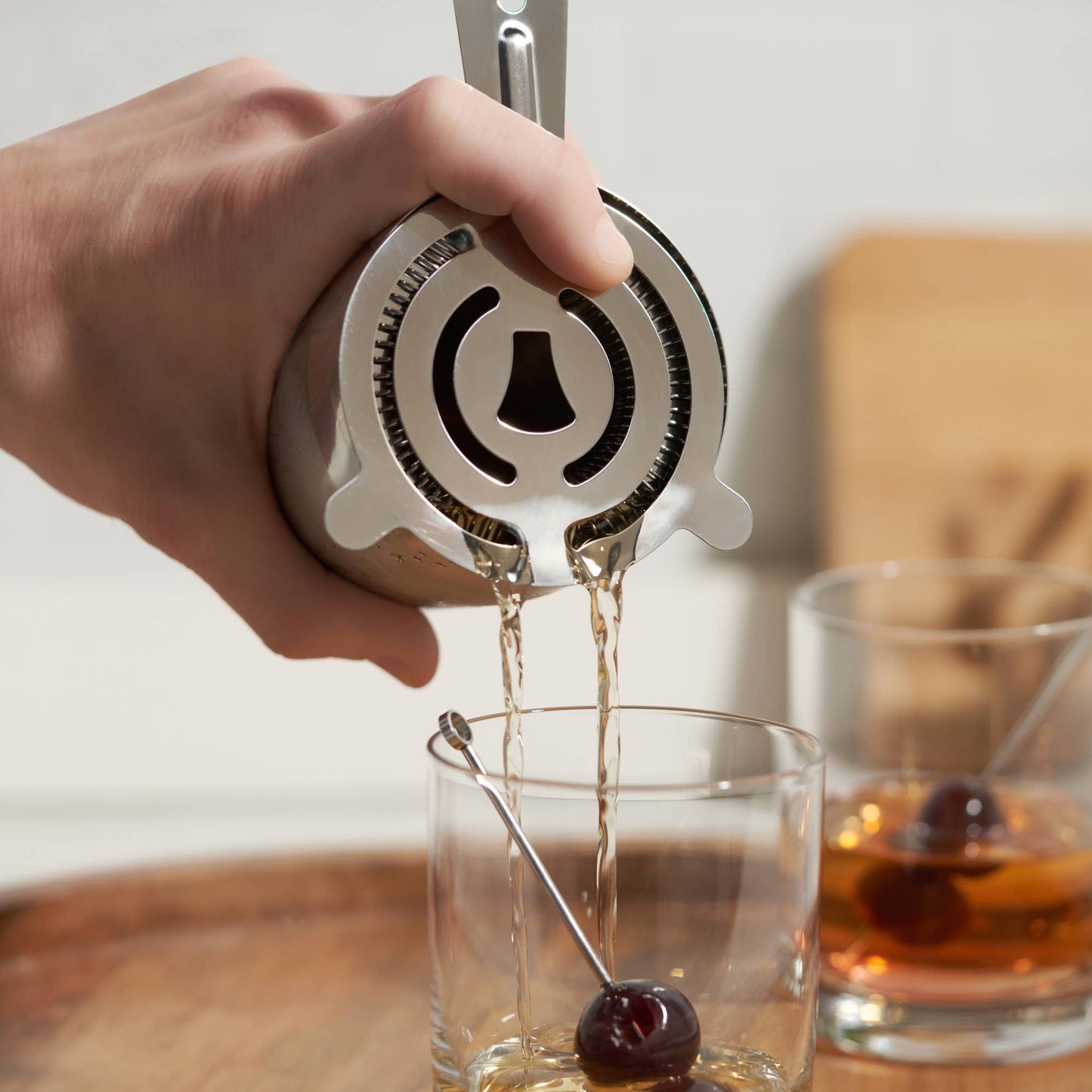 Hawthorne Cocktail Strainer in Stainless Steel: Silver / Stainless Steel