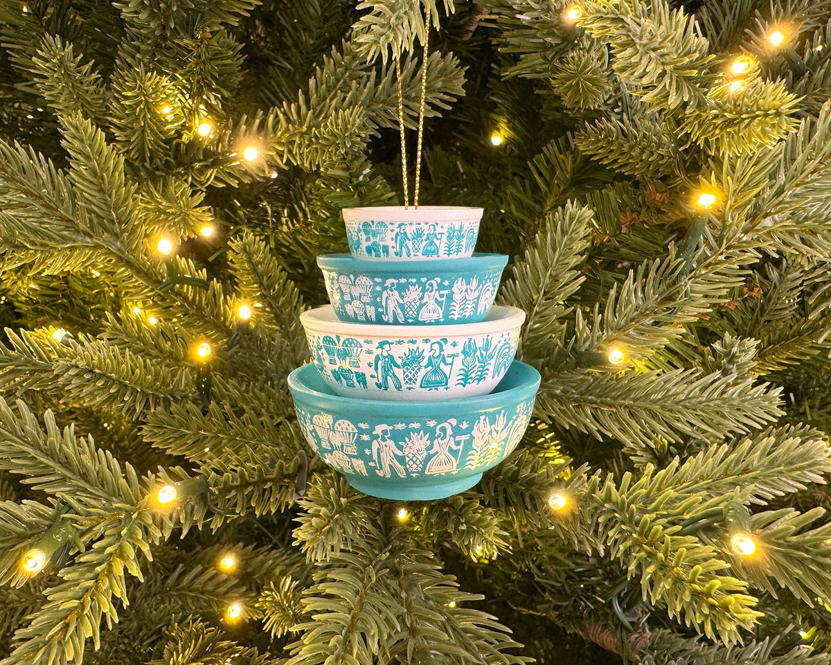 Mini Pyrex-Inspired Bowl Ornament | Retro Christmas Decor: Butterprint