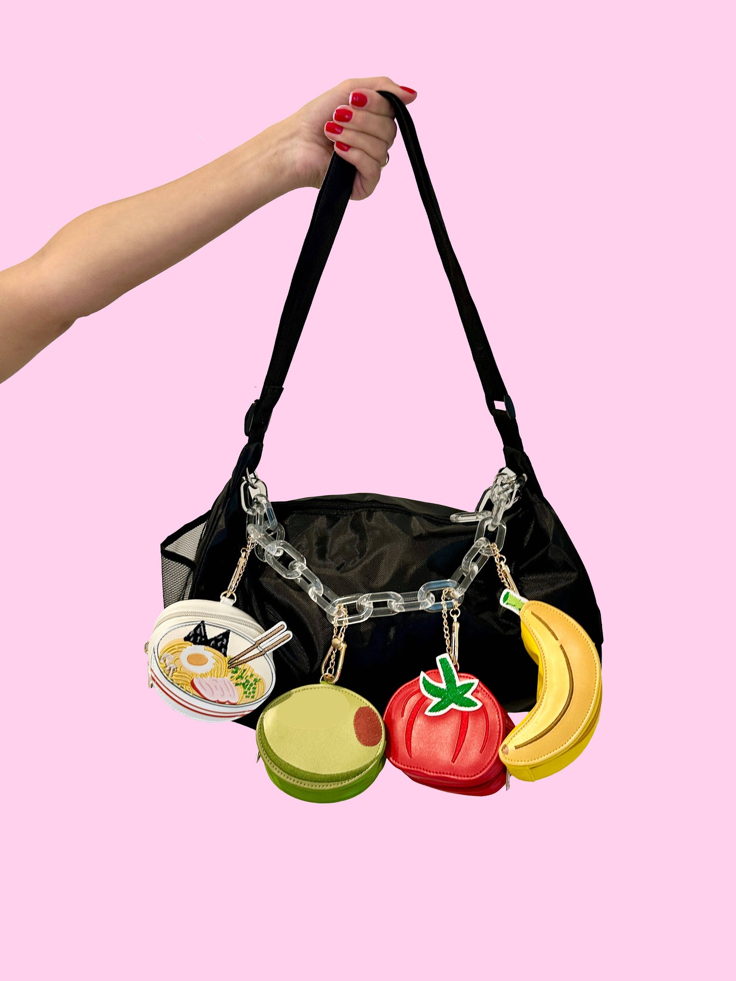 2-in-1 Bag Charm & Reusable Shopper Bag - Gray Cat / Kitten