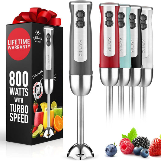 Powerful Immersion Blender Handheld - 800W  : Gray
