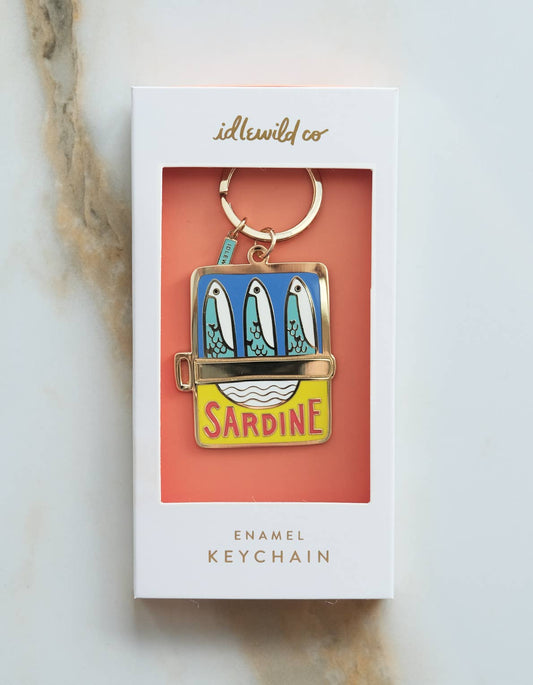 Tinned Fish Enamel Keychain: Gift Box