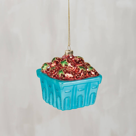 Glass Strawberry Ornament