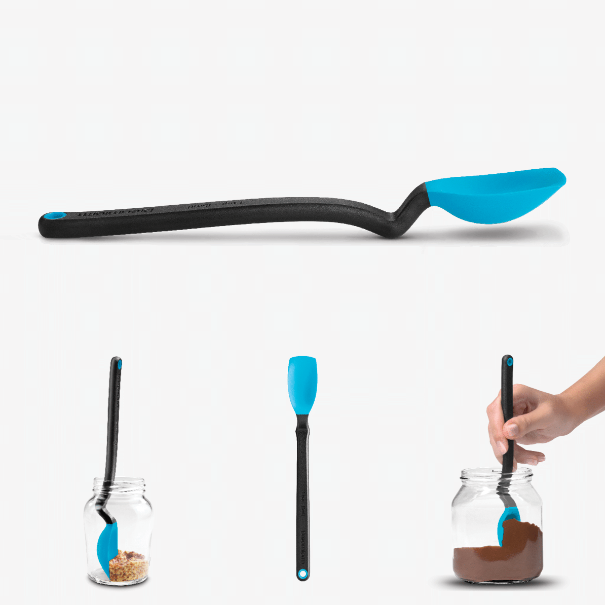 Mini Supoon® - Silicone Jar Spoon that Scrapes Clean: Dreamfarm Blue