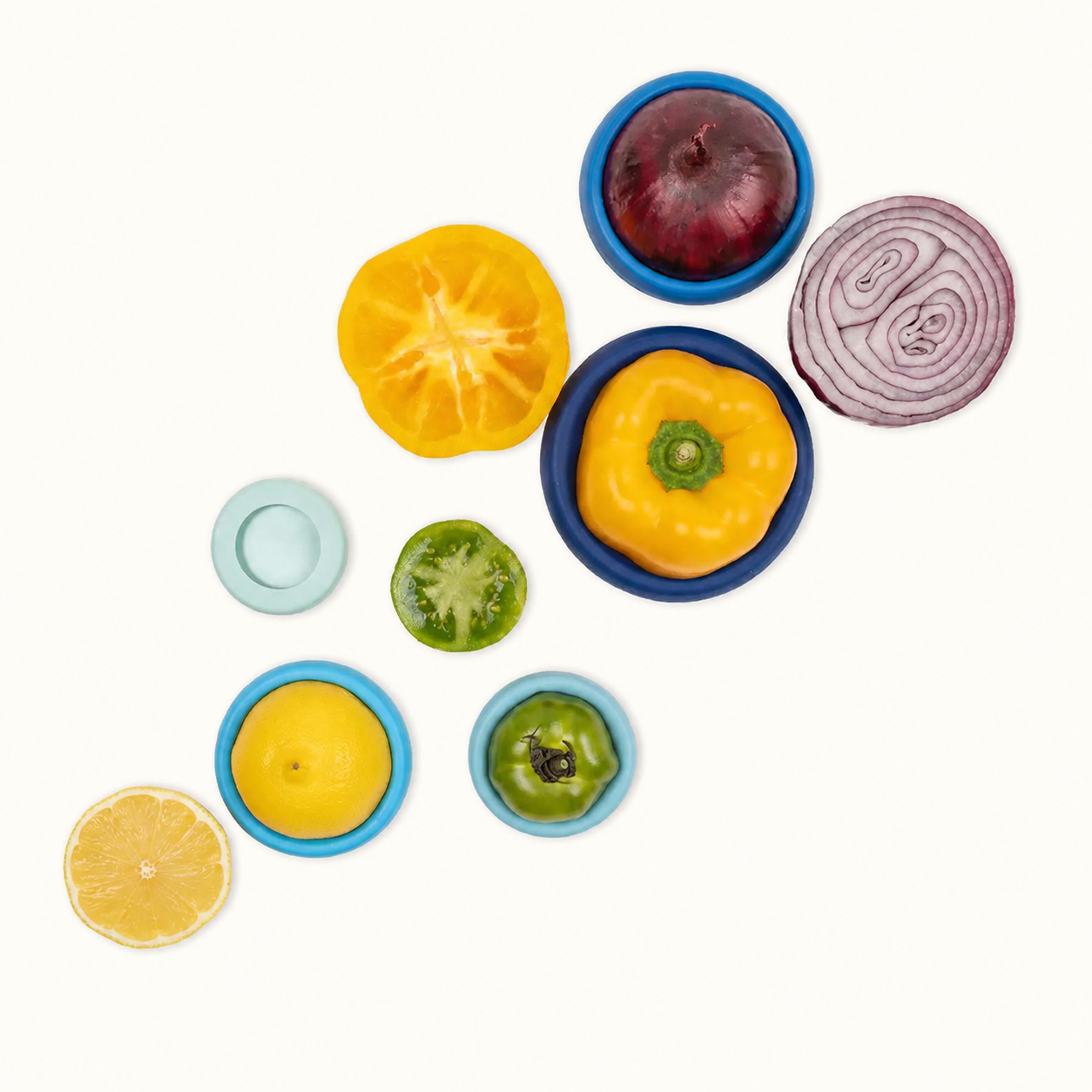 Reusable Silicone Food Savers – Ice Blue (Set of 5)
