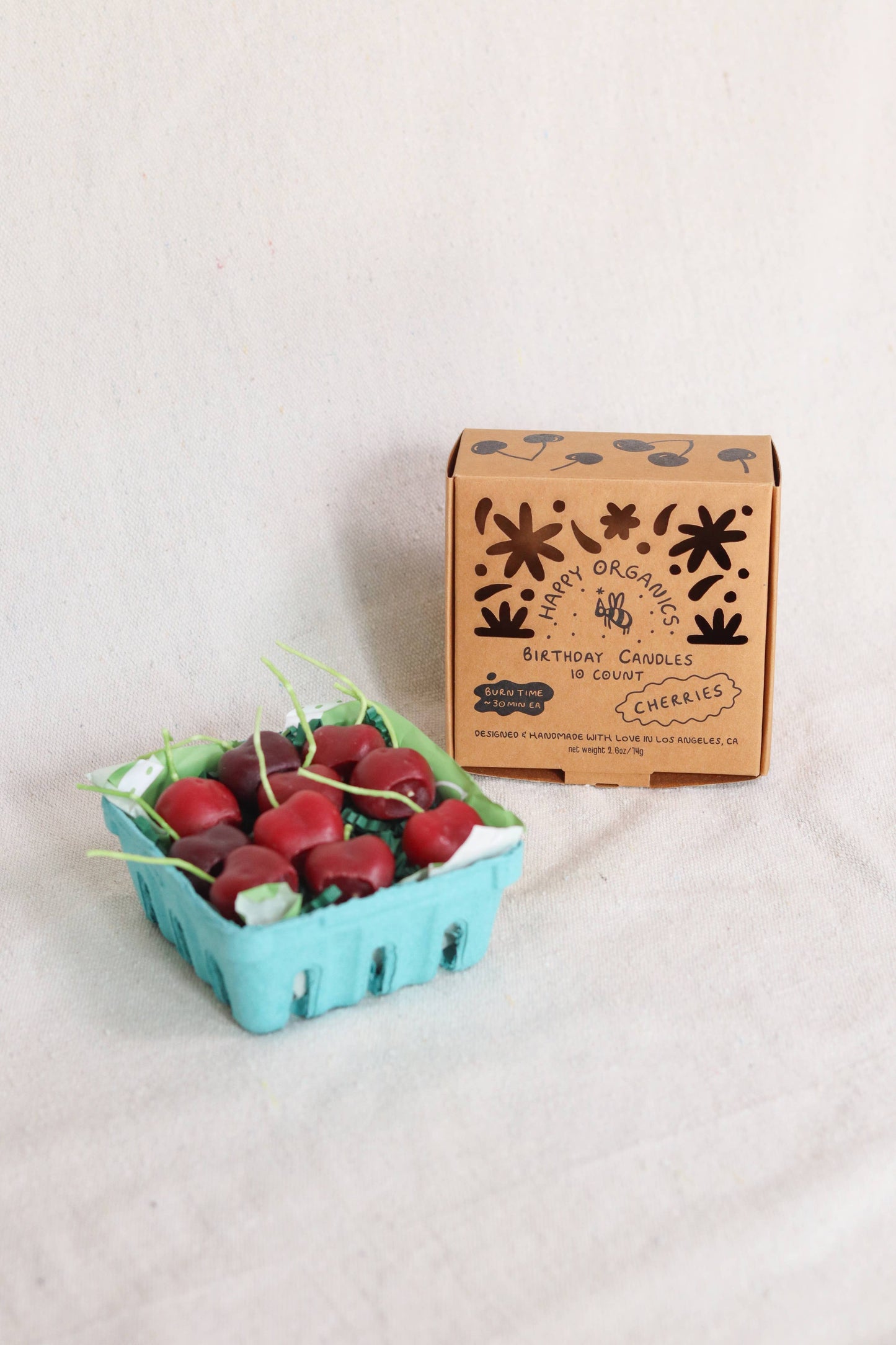 Dark Red Cherry Beeswax Birthday Candles: 10
