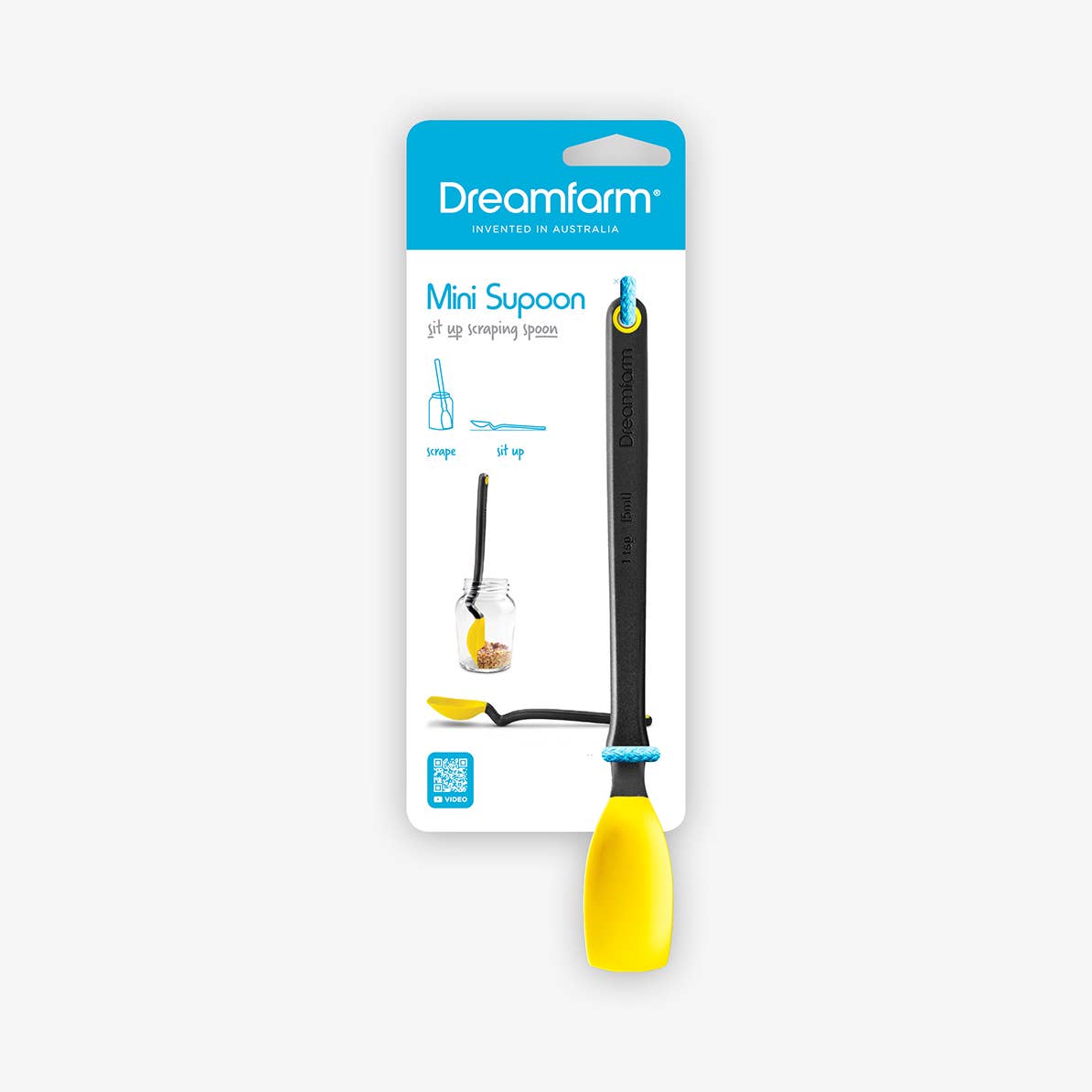 Mini Supoon® - Silicone Jar Spoon that Scrapes Clean: Dreamfarm Blue