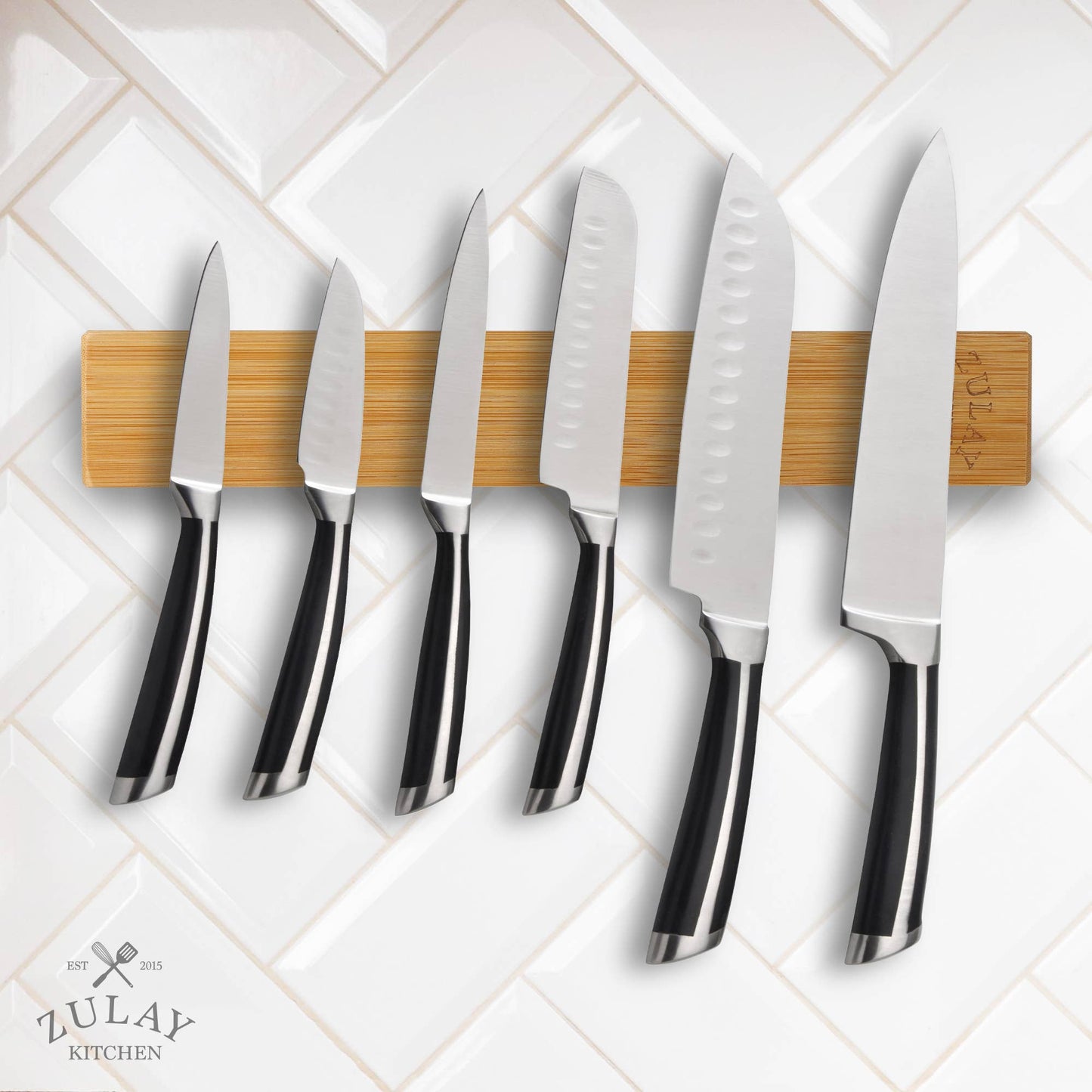 Magnetic Knife Holder - Powerful Wood Magnetic Knife Strip: Bamboo